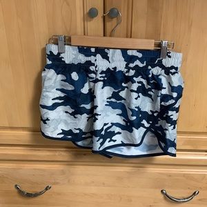 Women’s medium shorts. Blue and white camo. Athletic works